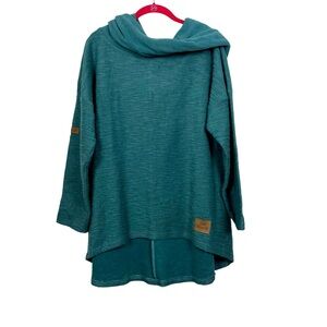 Be Wear Green XXL Sweatshirt With Hood Soft Cozy High Low Hem Pockets NWT